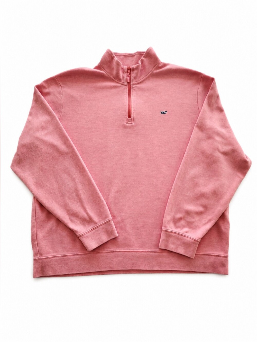 Vineyard Vines 2XL Pink Quarter Zip Pullover Sweatshirt Whale Logo Preppy Golf